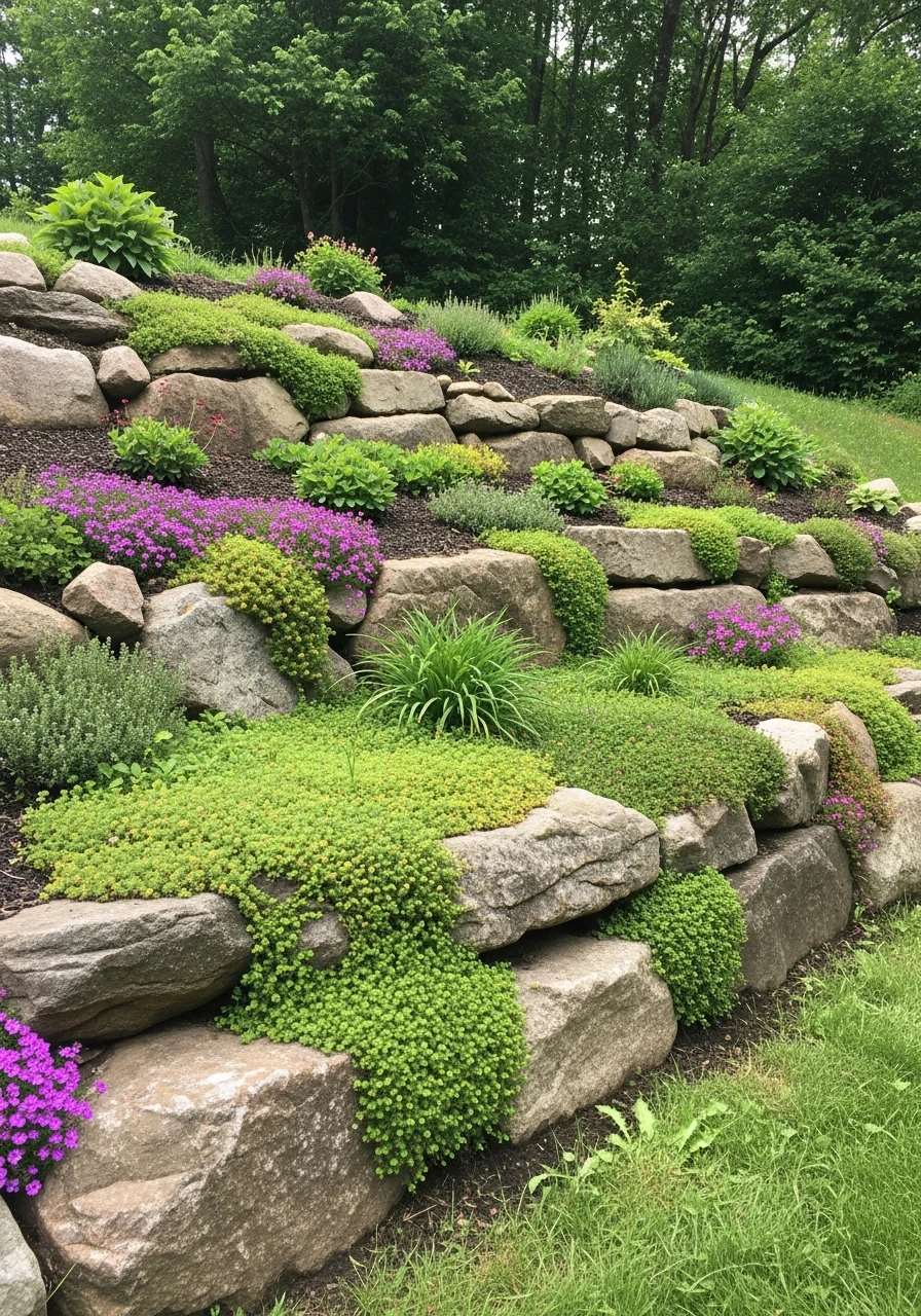 Slope Rock Garden - 35 Gorgeous Rock Garden Ideas for Your Backyard Oasis!