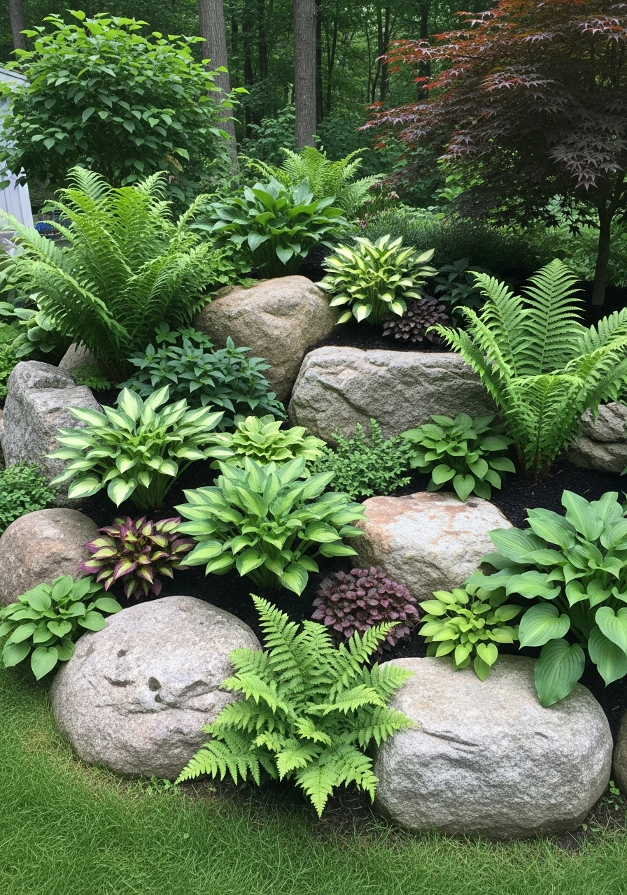 Woodland Rock Garden - 35 Gorgeous Rock Garden Ideas for Your Backyard Oasis!
