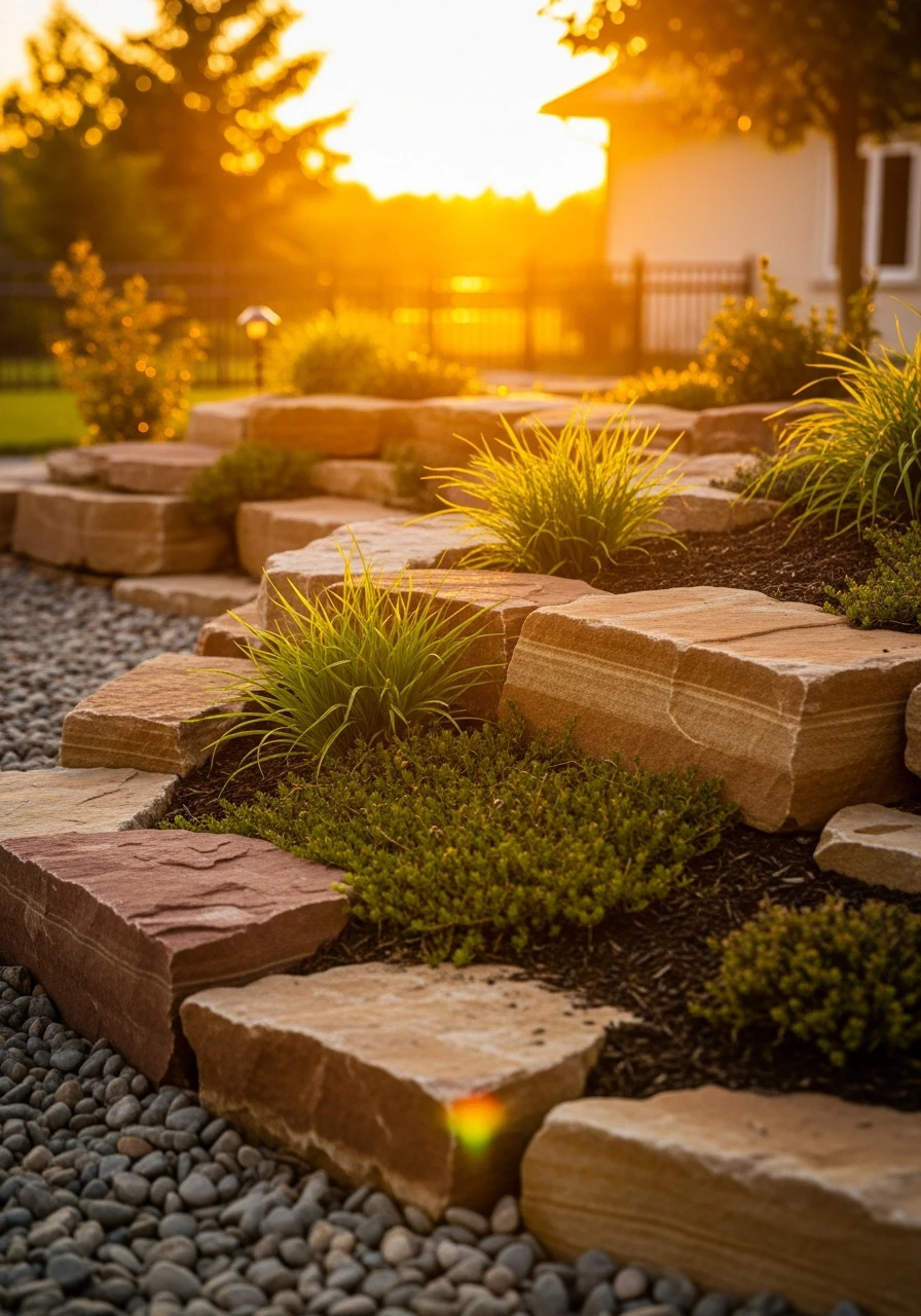 Sunset Rock Colors - 35 Gorgeous Rock Garden Ideas for Your Backyard Oasis!