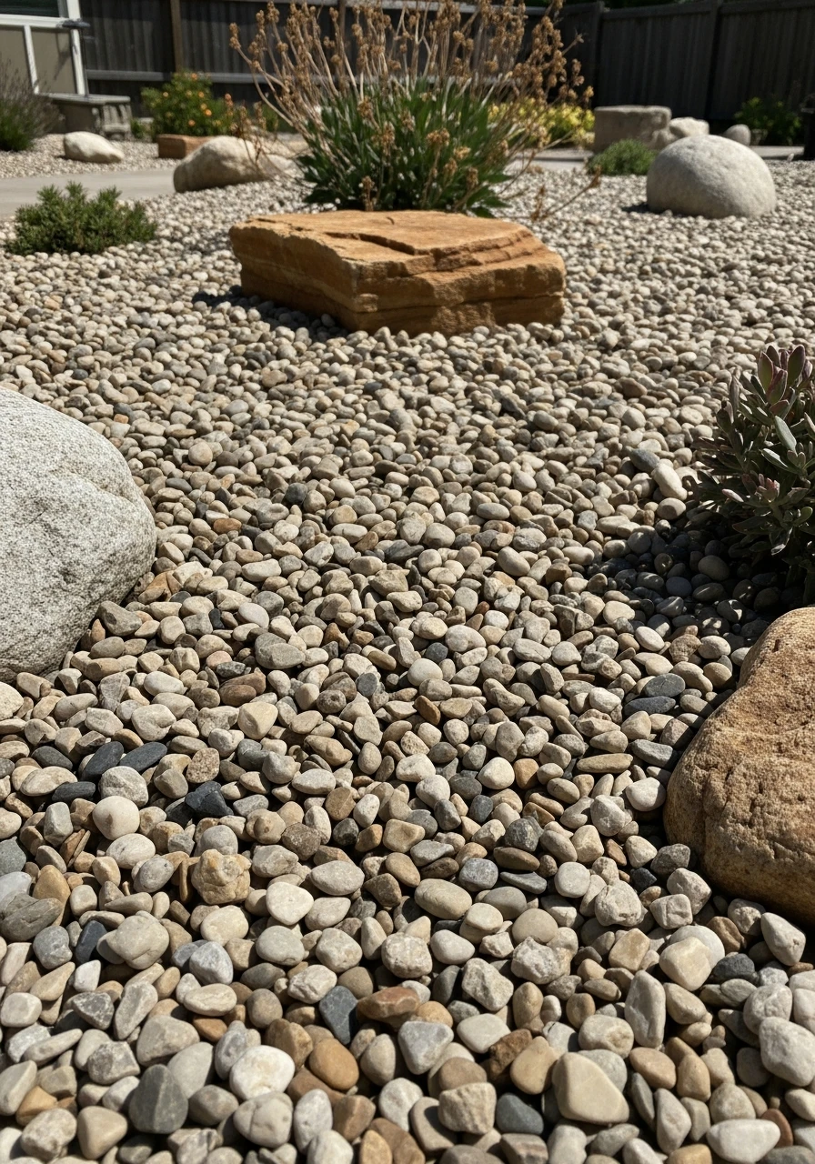 Mixed Gravel Cover - 35 Gorgeous Rock Garden Ideas for Your Backyard Oasis!