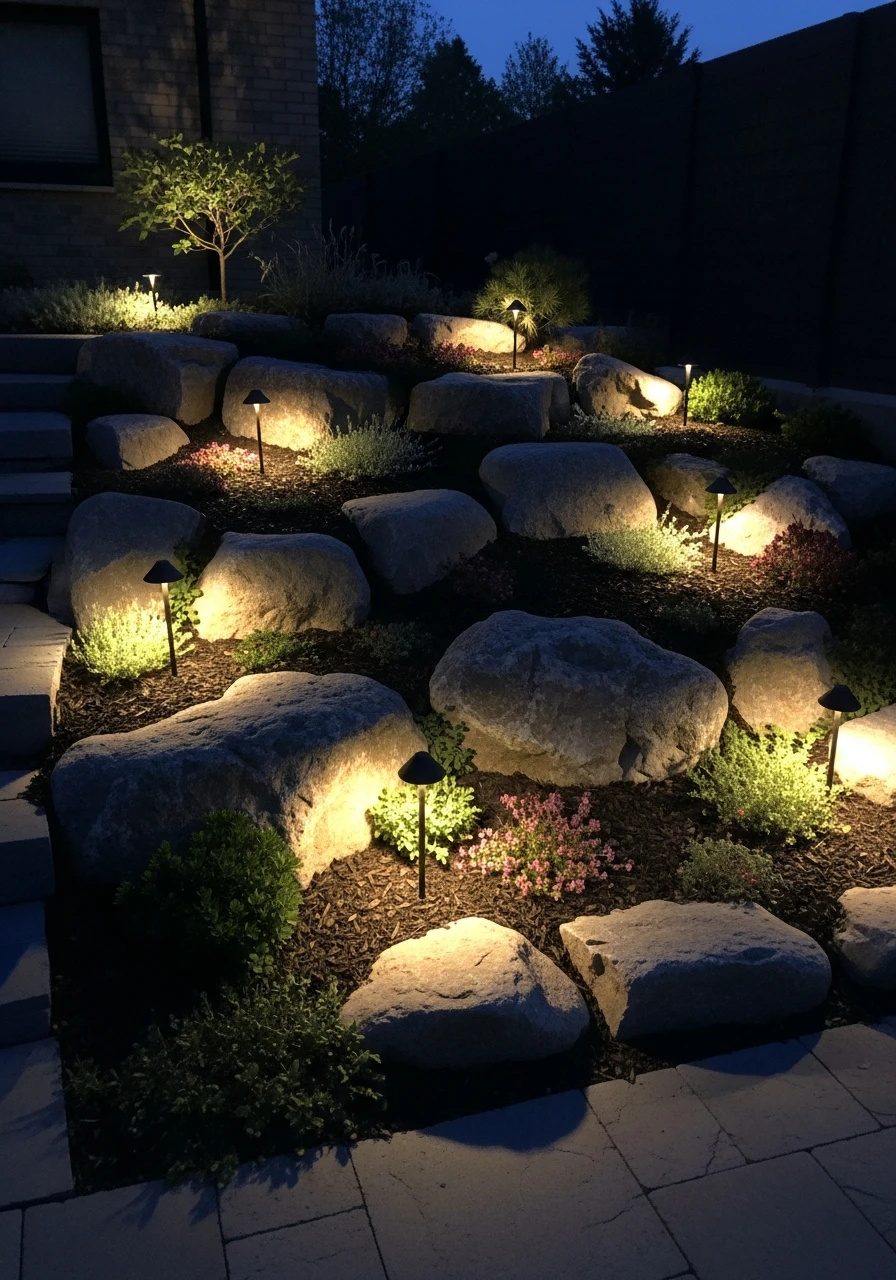 Rock Garden Lights - 35 Gorgeous Rock Garden Ideas for Your Backyard Oasis!