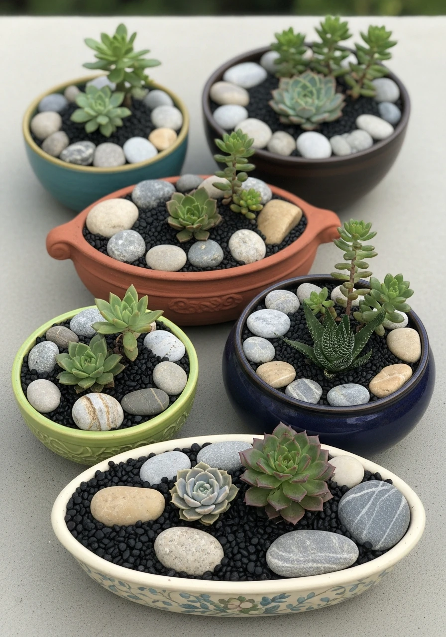 Container Rock Garden - 35 Gorgeous Rock Garden Ideas for Your Backyard Oasis!