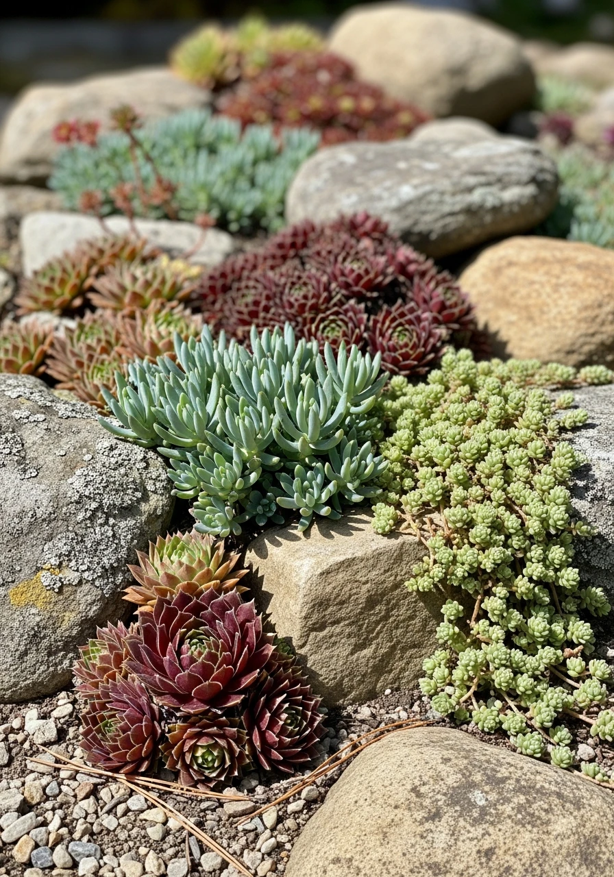Alpine Succulent Patch - 35 Gorgeous Rock Garden Ideas for Your Backyard Oasis!