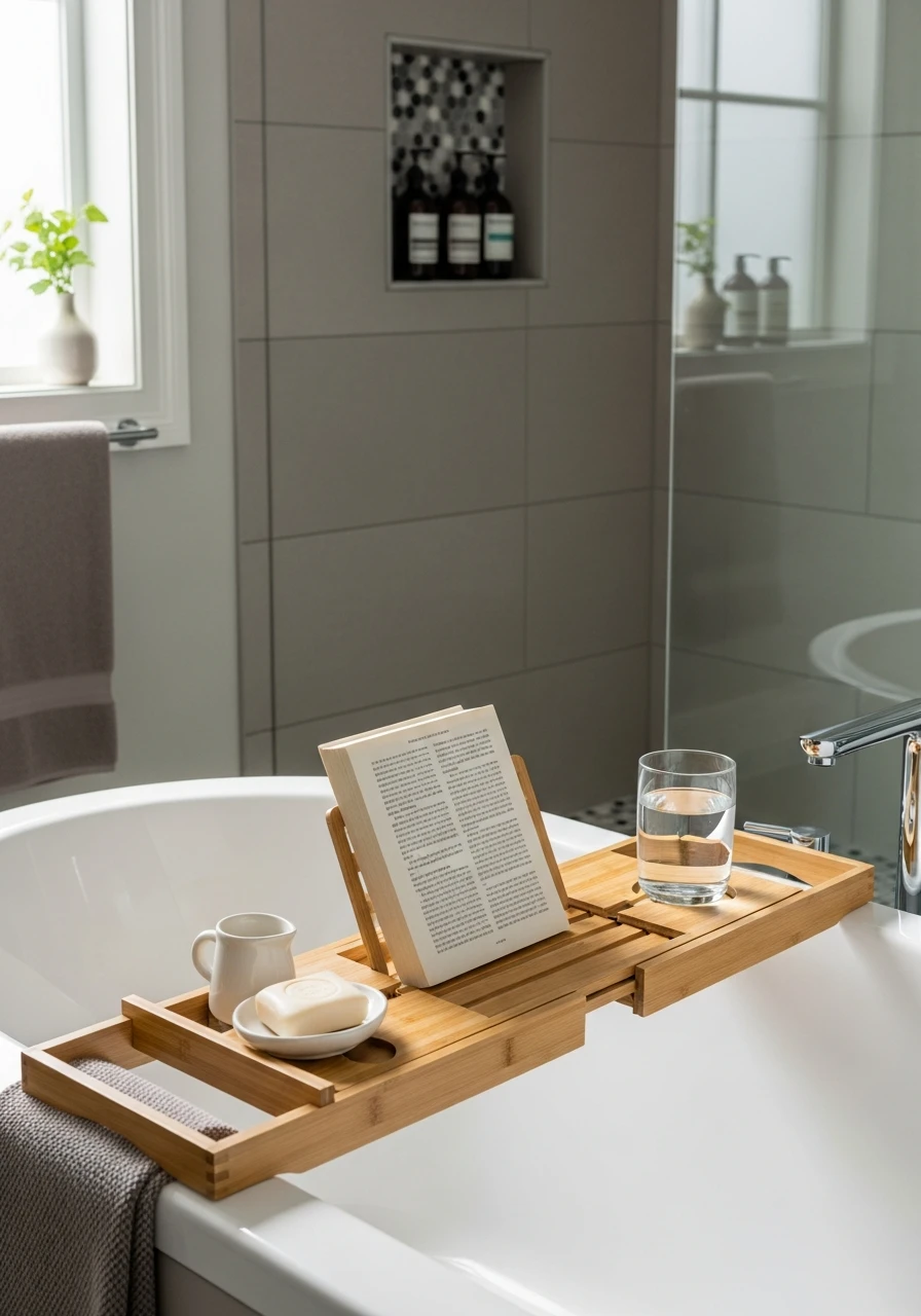 Bamboo Bathtub Caddy