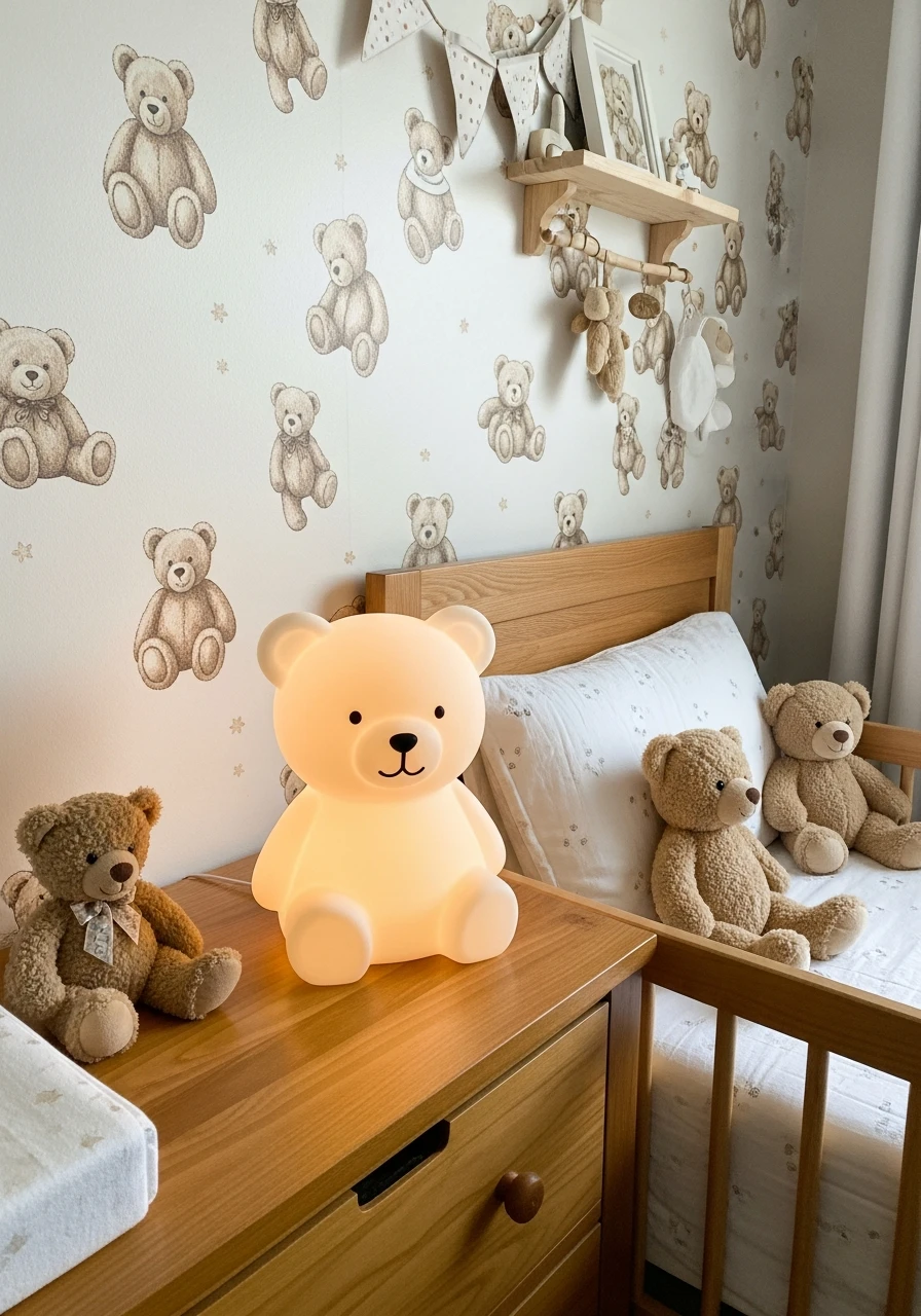 Cozy Bear Night Light - 25 Cozy Teddy Bear Nursery Ideas You'll Adore