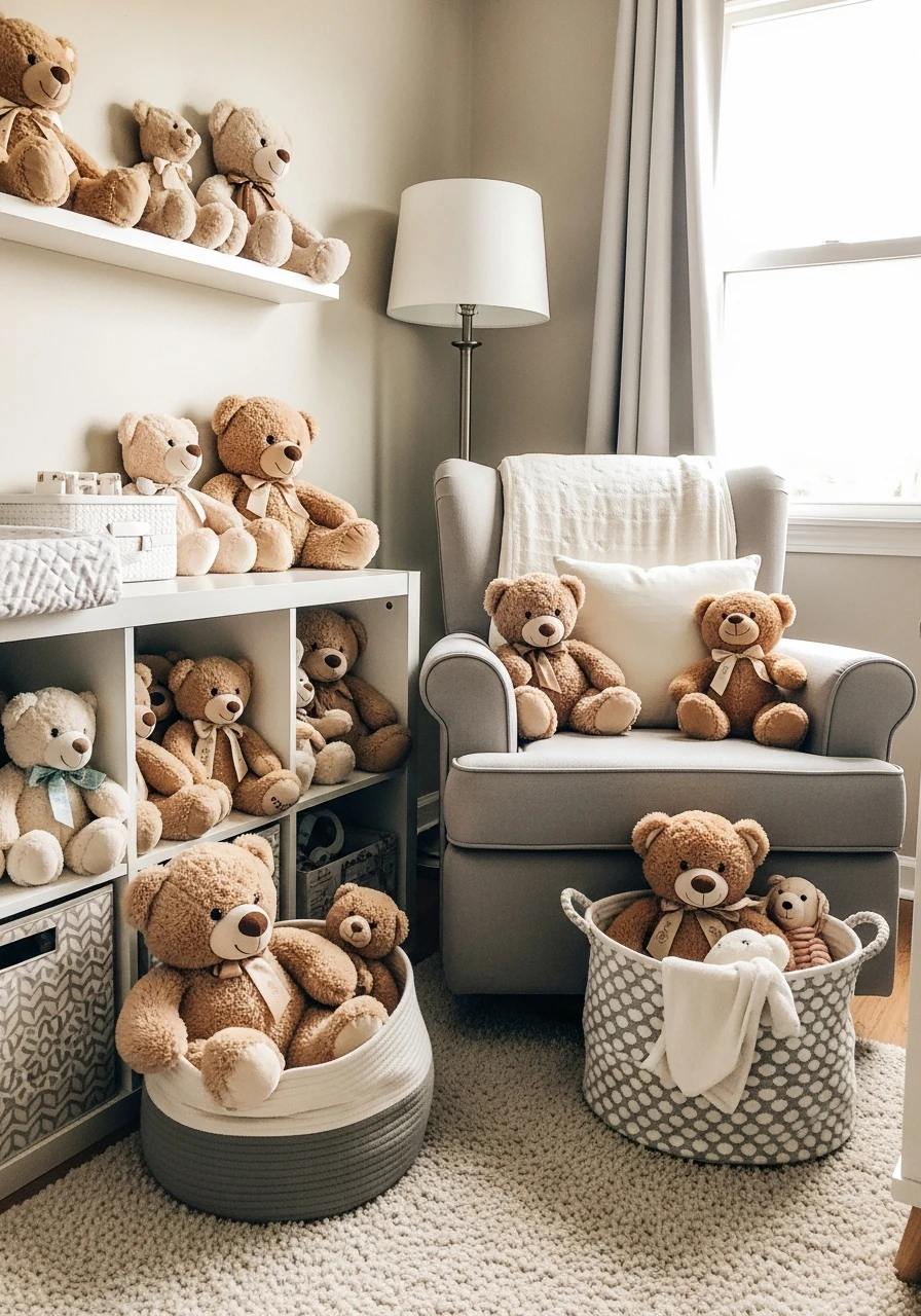 Plush Bear Corner - 25 Cozy Teddy Bear Nursery Ideas You'll Adore