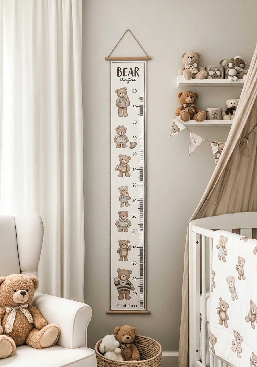 Bear Growth Chart - 25 Cozy Teddy Bear Nursery Ideas You'll Adore