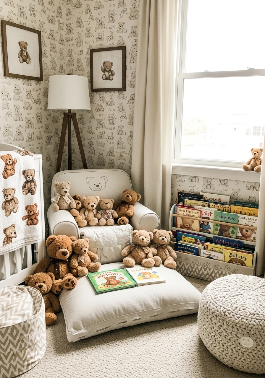 Bear Story Corner - 25 Cozy Teddy Bear Nursery Ideas You'll Adore