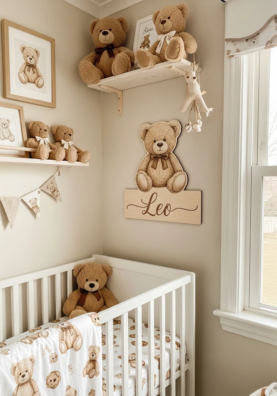 Custom Bear Name Sign - 25 Cozy Teddy Bear Nursery Ideas You'll Adore