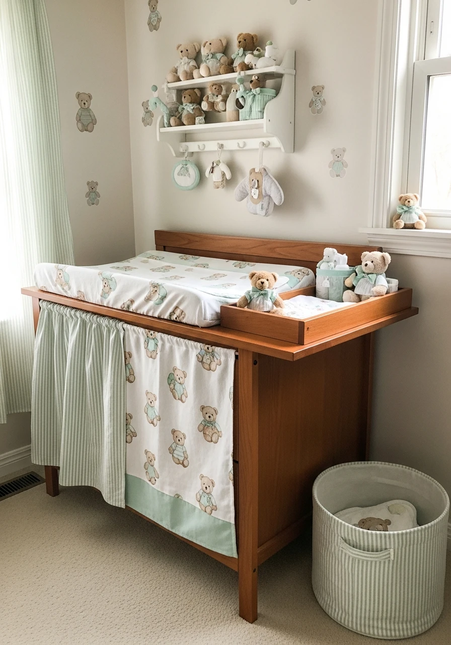 Bear Changing Area - 25 Cozy Teddy Bear Nursery Ideas You'll Adore