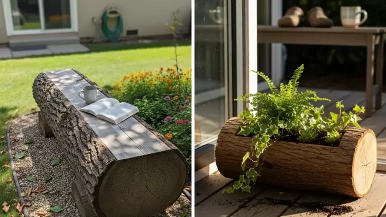 45 Simple Tree Log Outdoor Projects