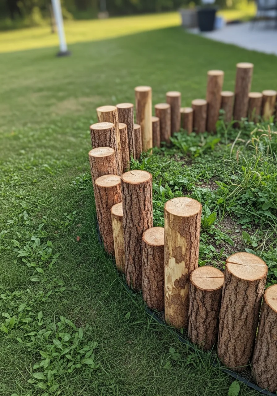 15. Log Garden Fence