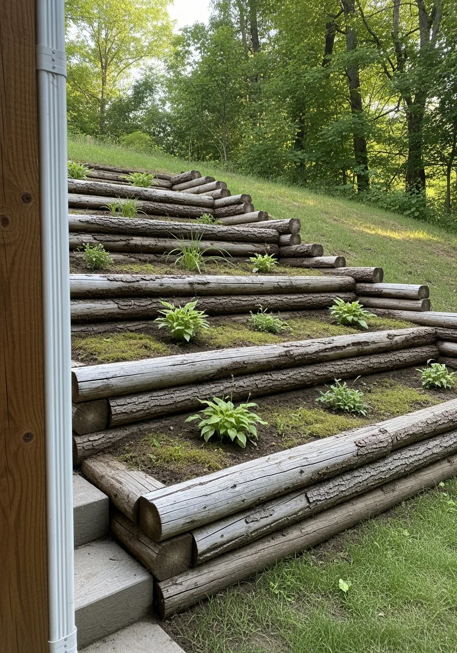18. Log Retaining Wall for Slopes