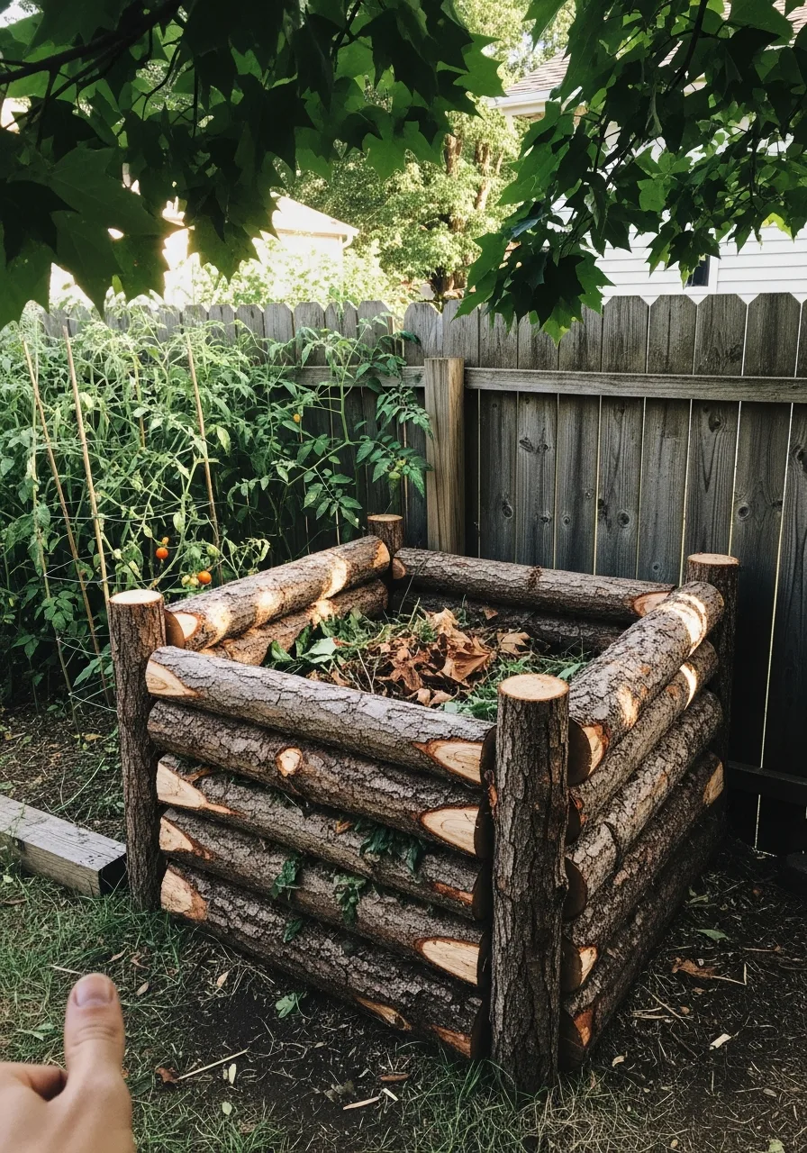 31. Log Compost Bin Structure