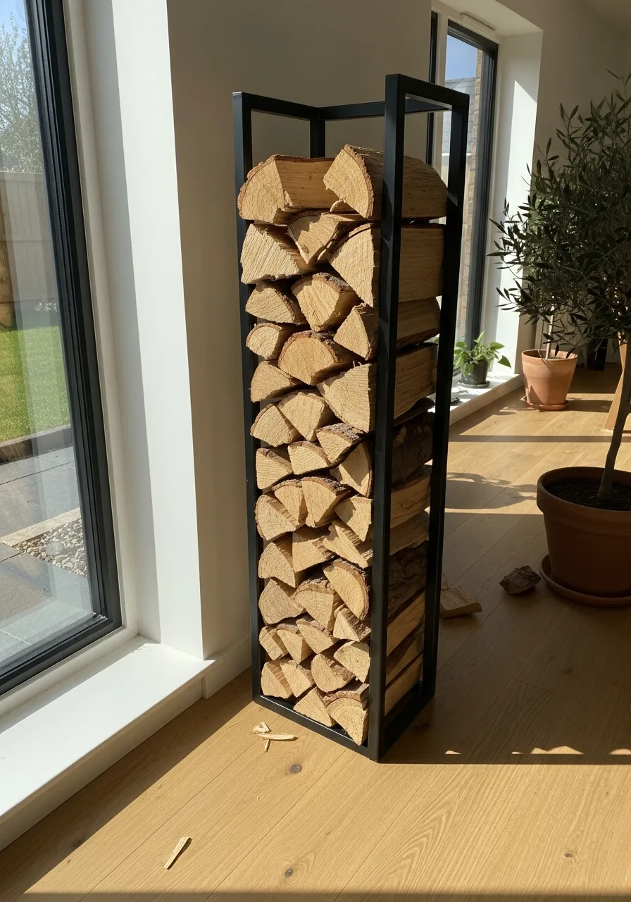 34. Slim Steel Vertical Log Rack