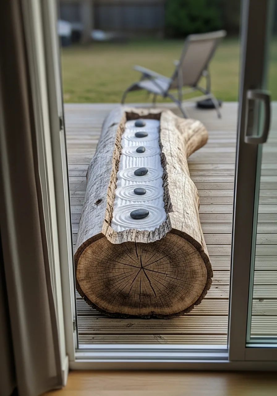 36. Log Zen Garden Feature
