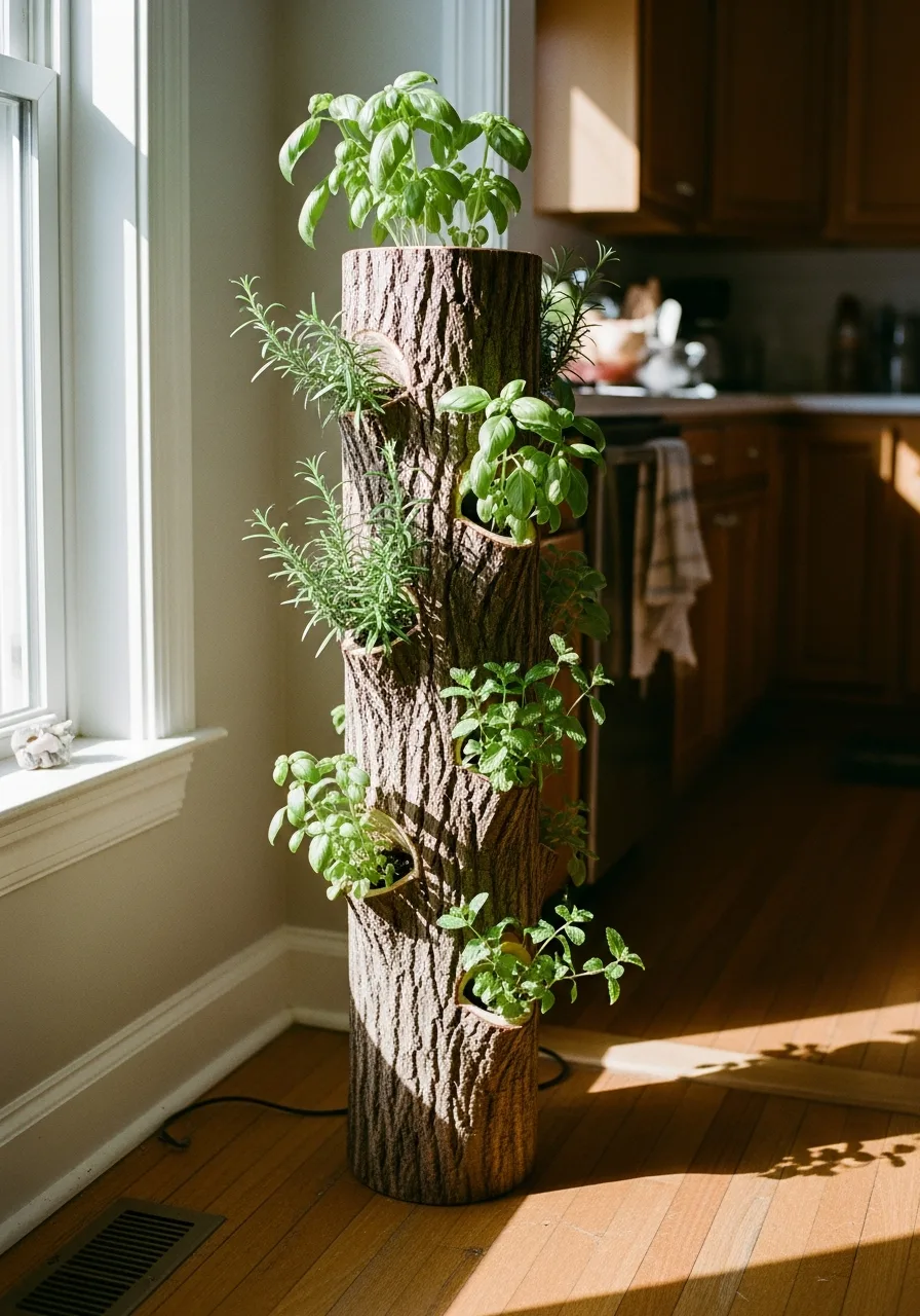 39. Upright Log Herb Tower