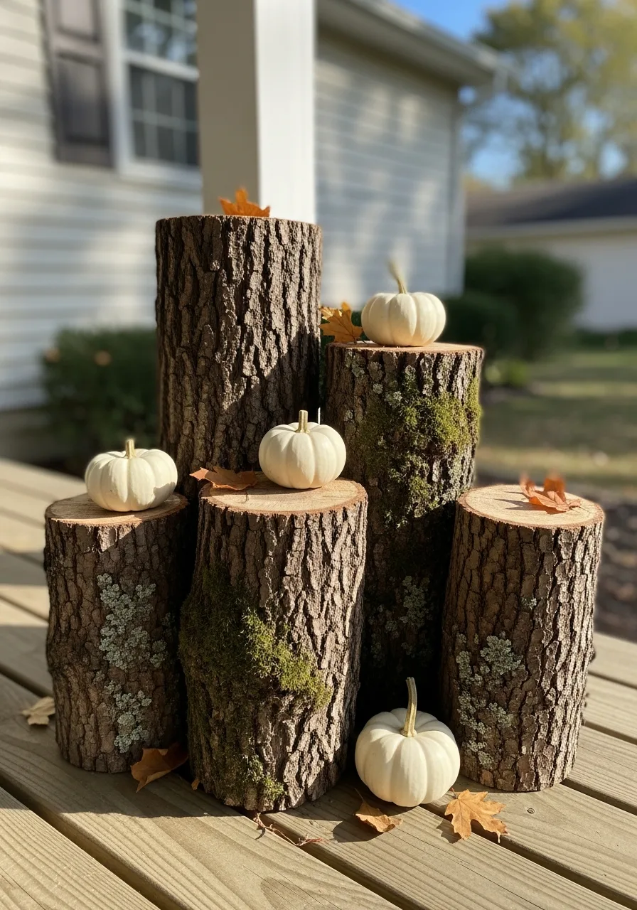 44. Log Seasonal Decor Display
