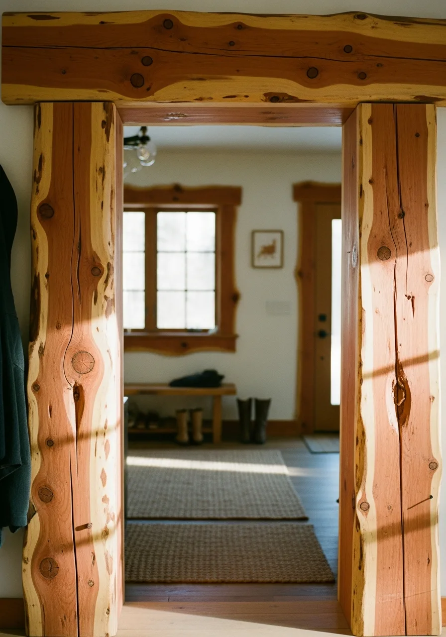 45. Raw Cedar Log Doorway Frame