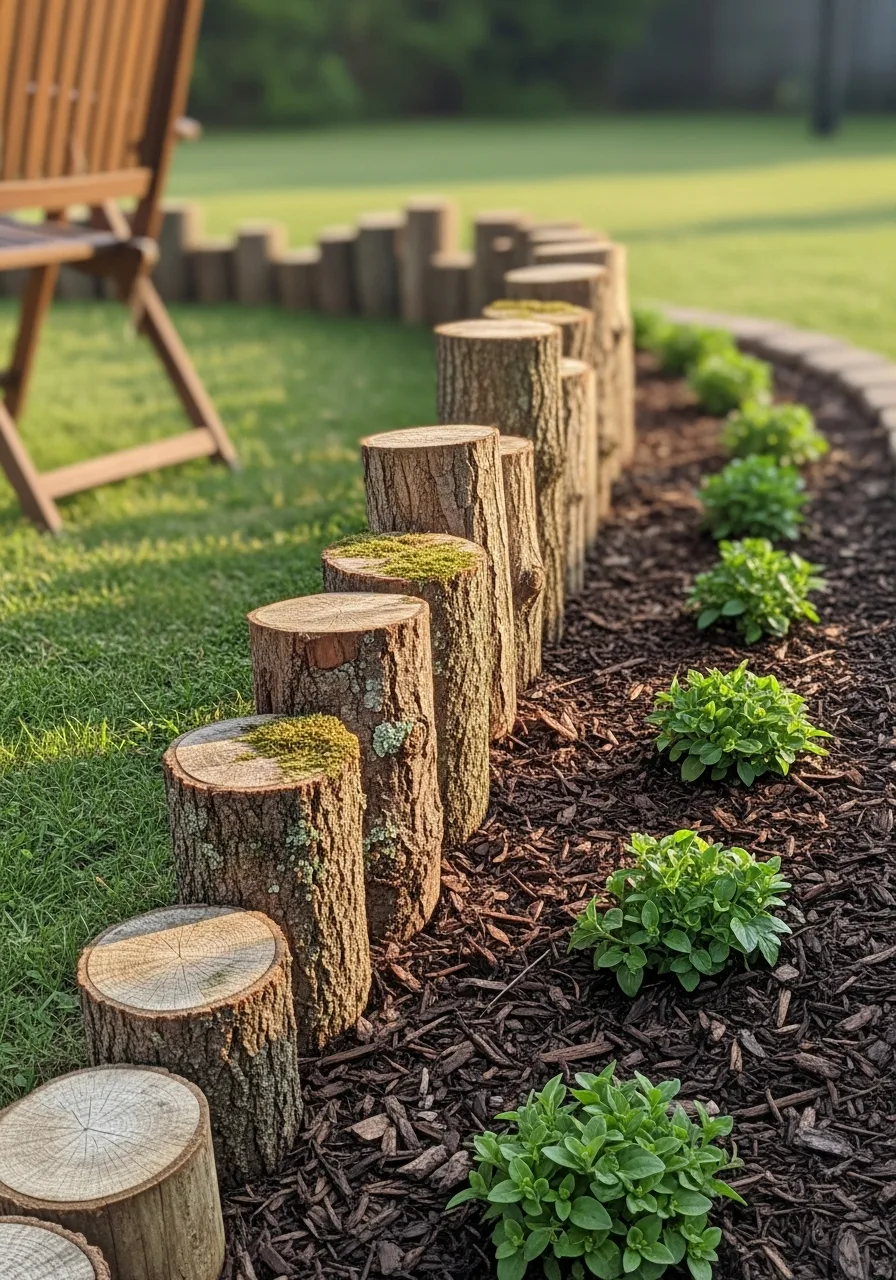 5. Log Border Edging