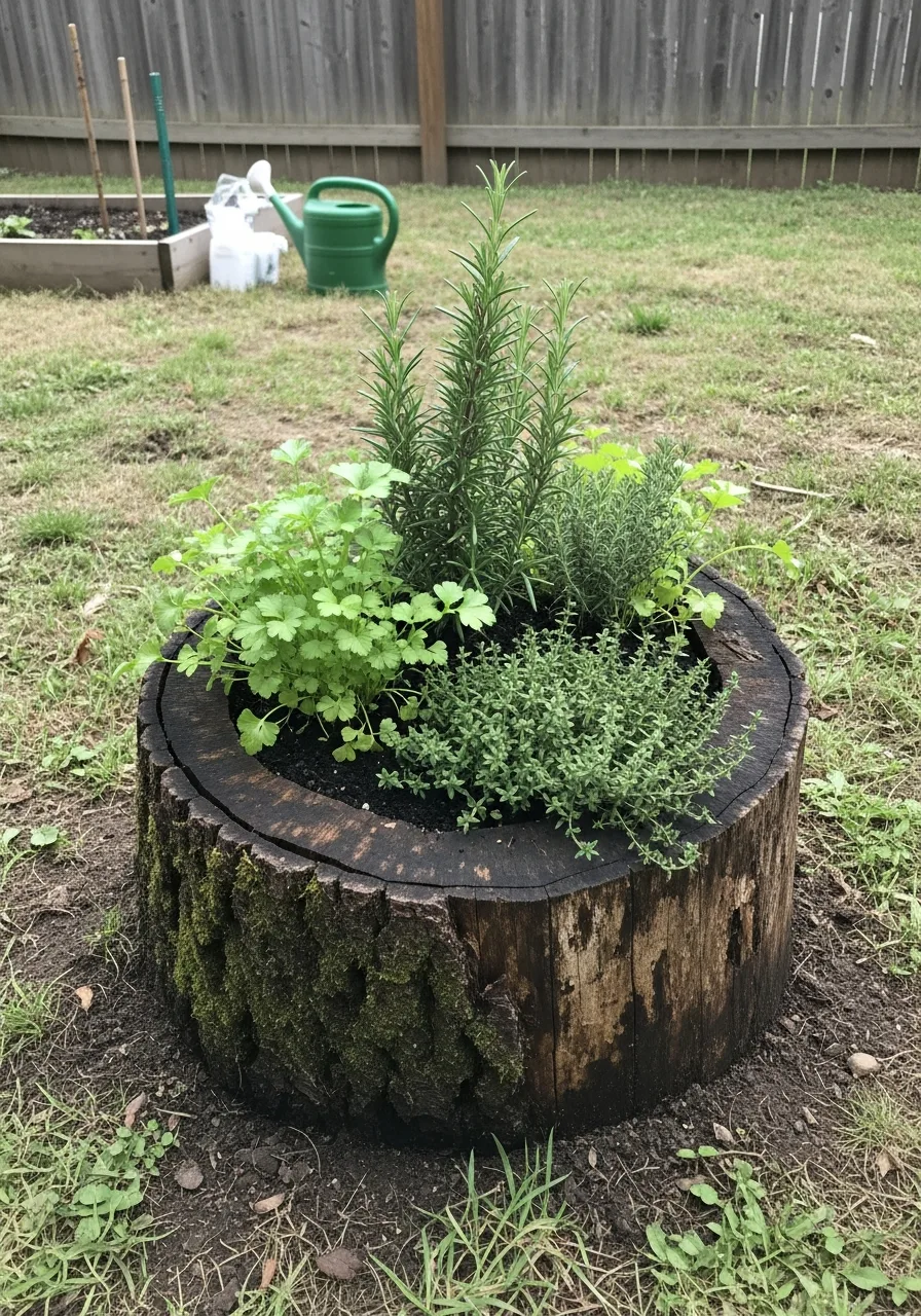 16. Stump Herb Garden