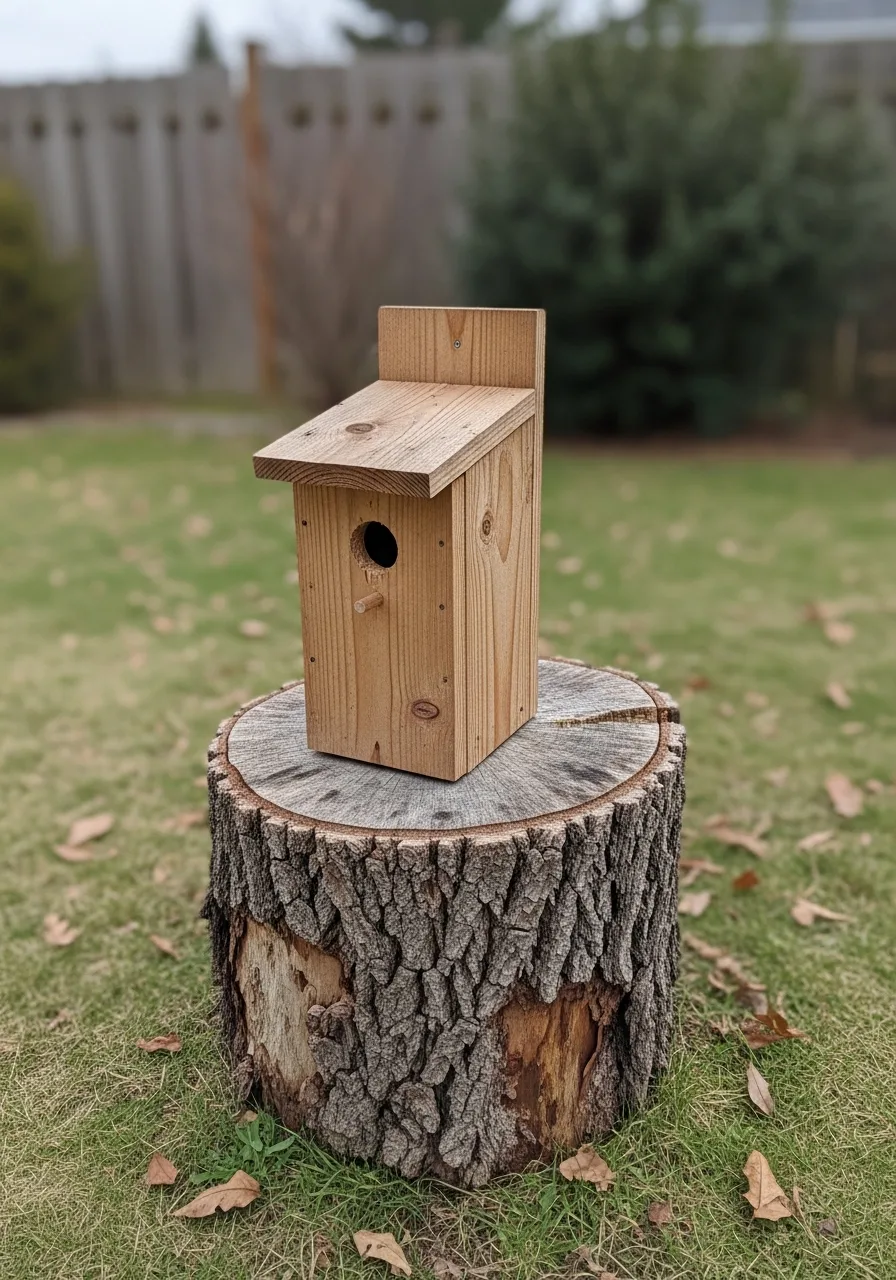 23. Stump Birdhouse Stand