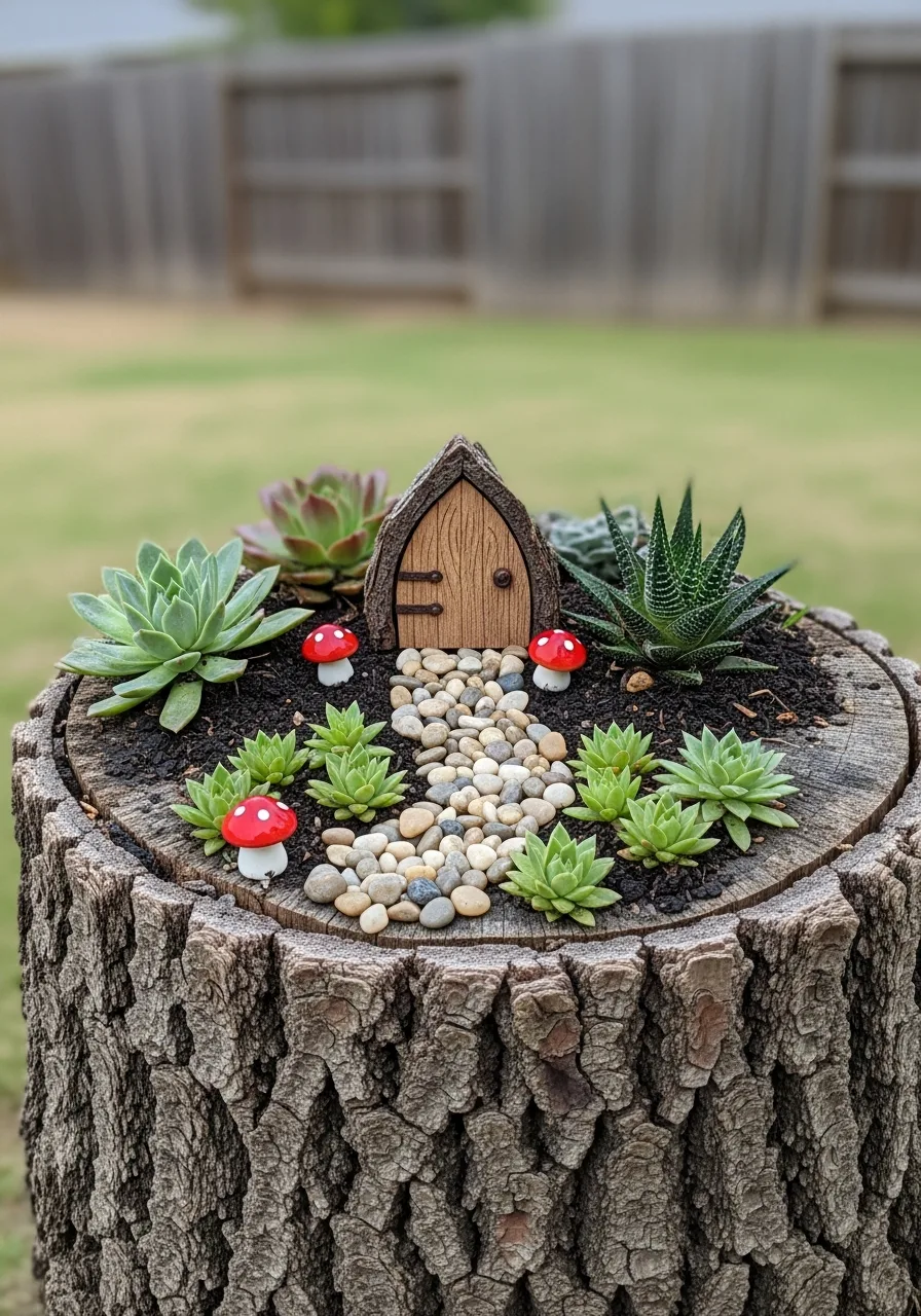 4. Fairy Garden Stump Display
