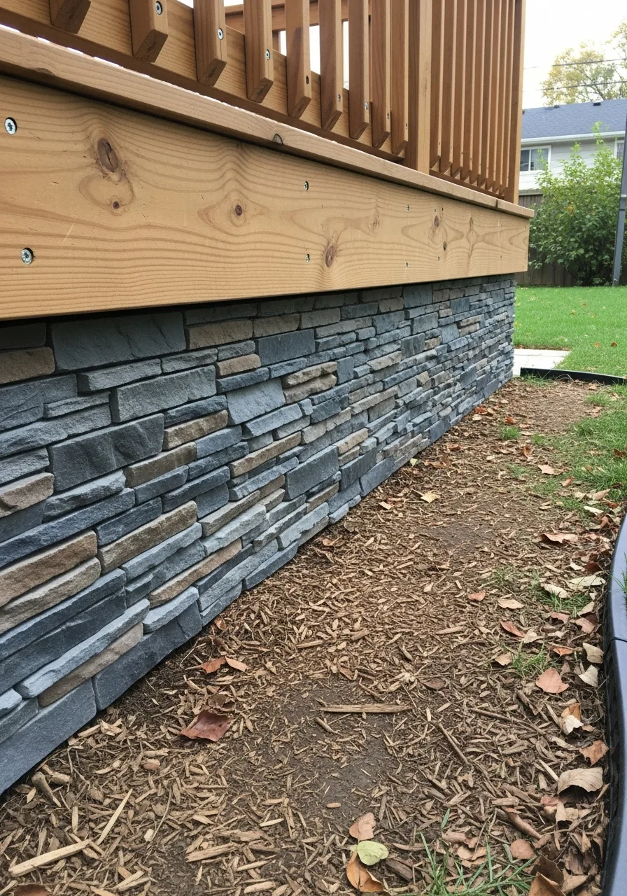 11. Faux Stone Veneer Skirting