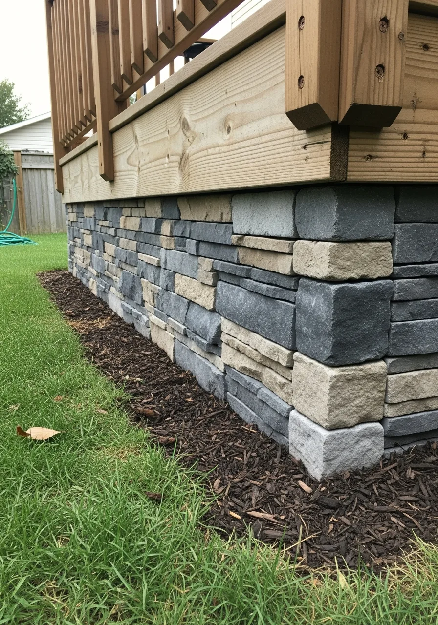 14. Stacked Stone Skirting