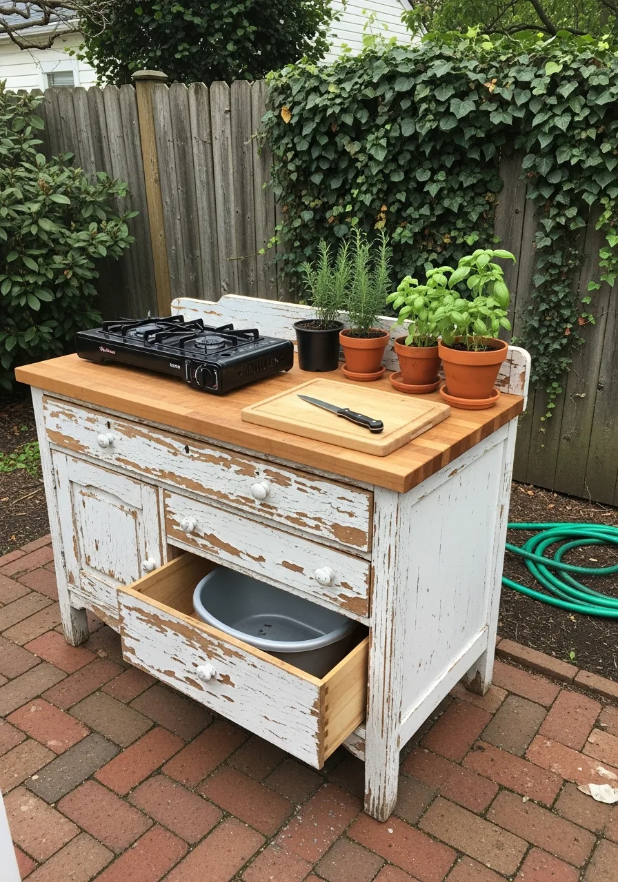 2. Repurposed Furniture Station