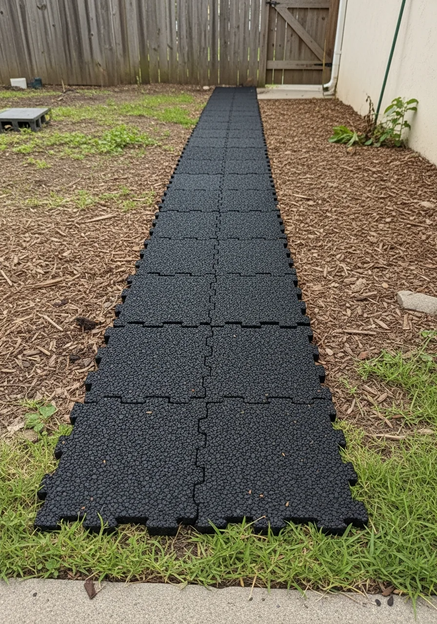 28. Recycled Rubber Tile Path