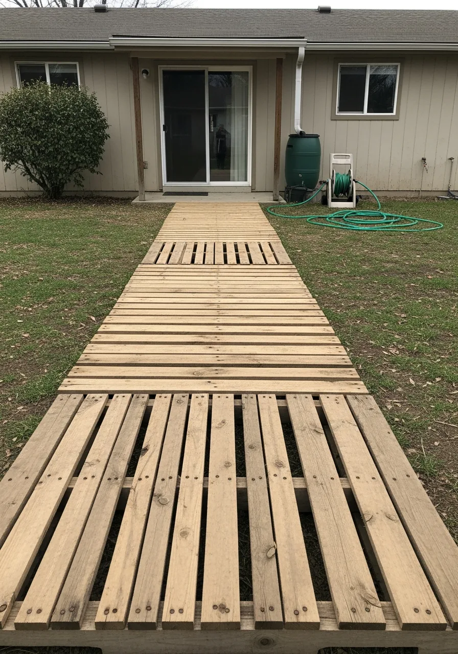 6. Wooden Pallet Walkway