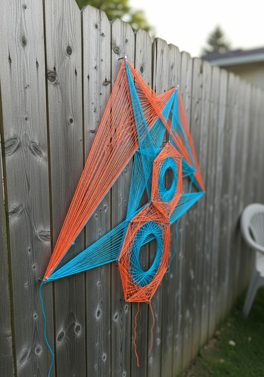 17. Geometric Fence String Art