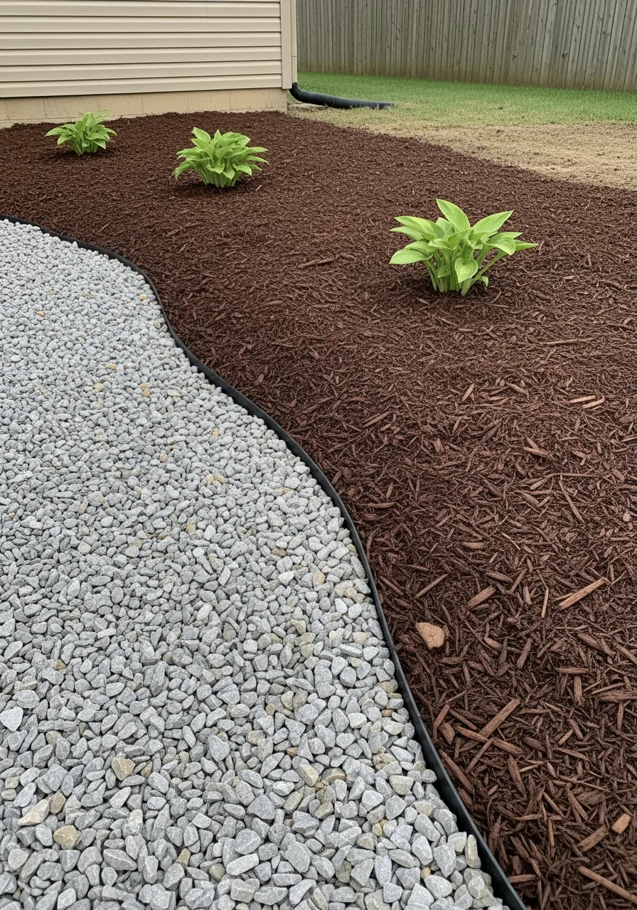 11. Mulch and Gravel Contrast
