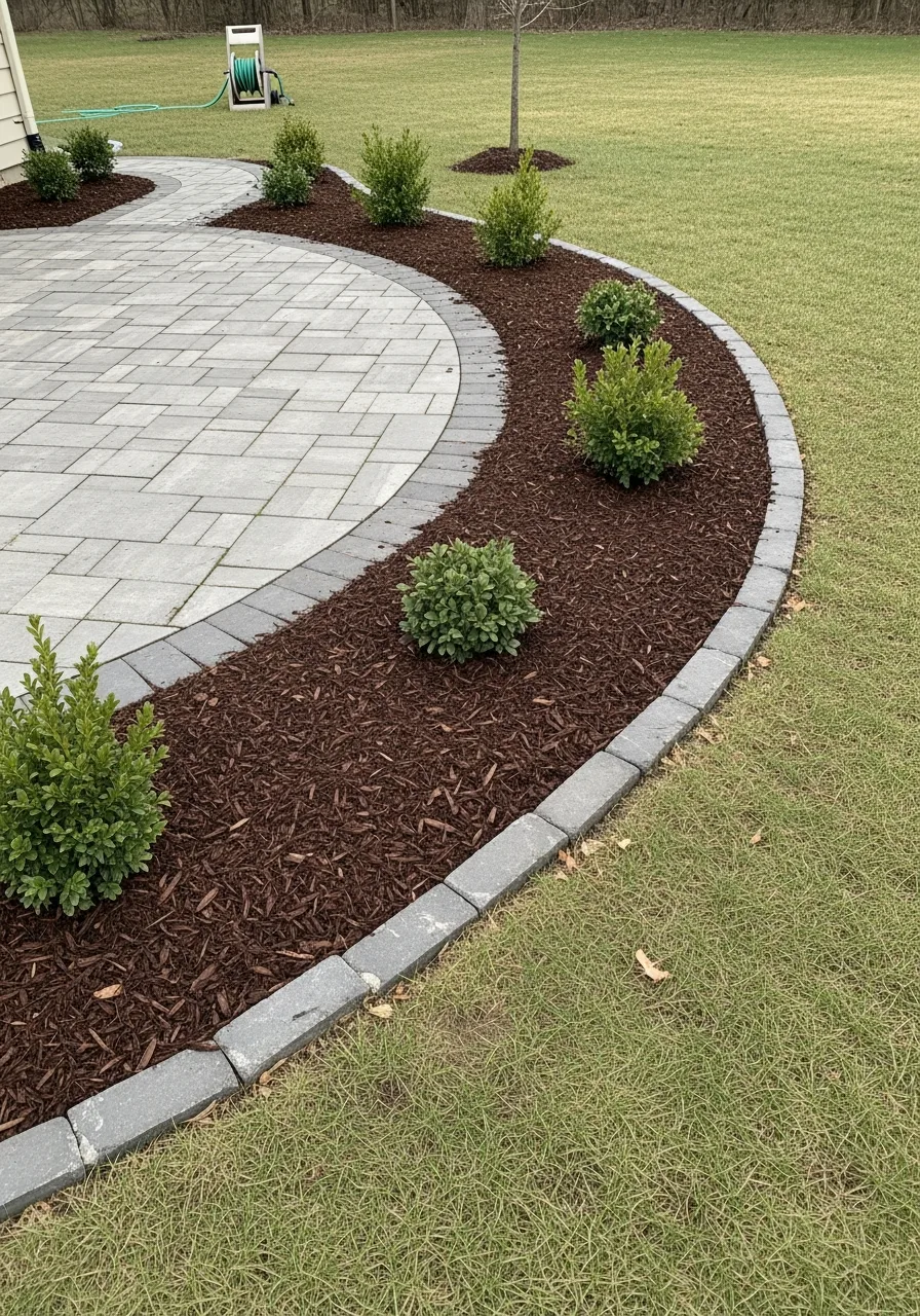 14. Mulch Around Patio Edges