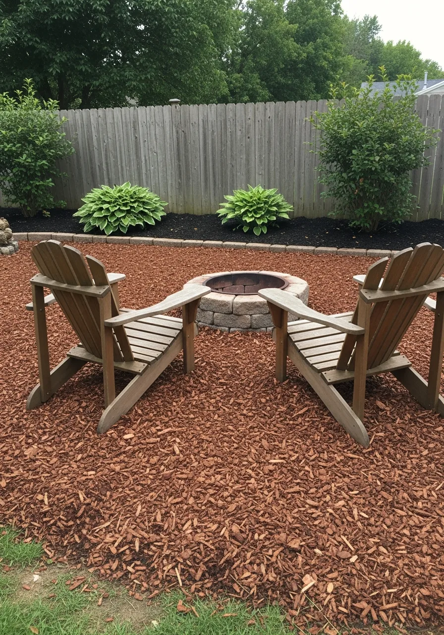 19. Mulch Backyard Seating Area