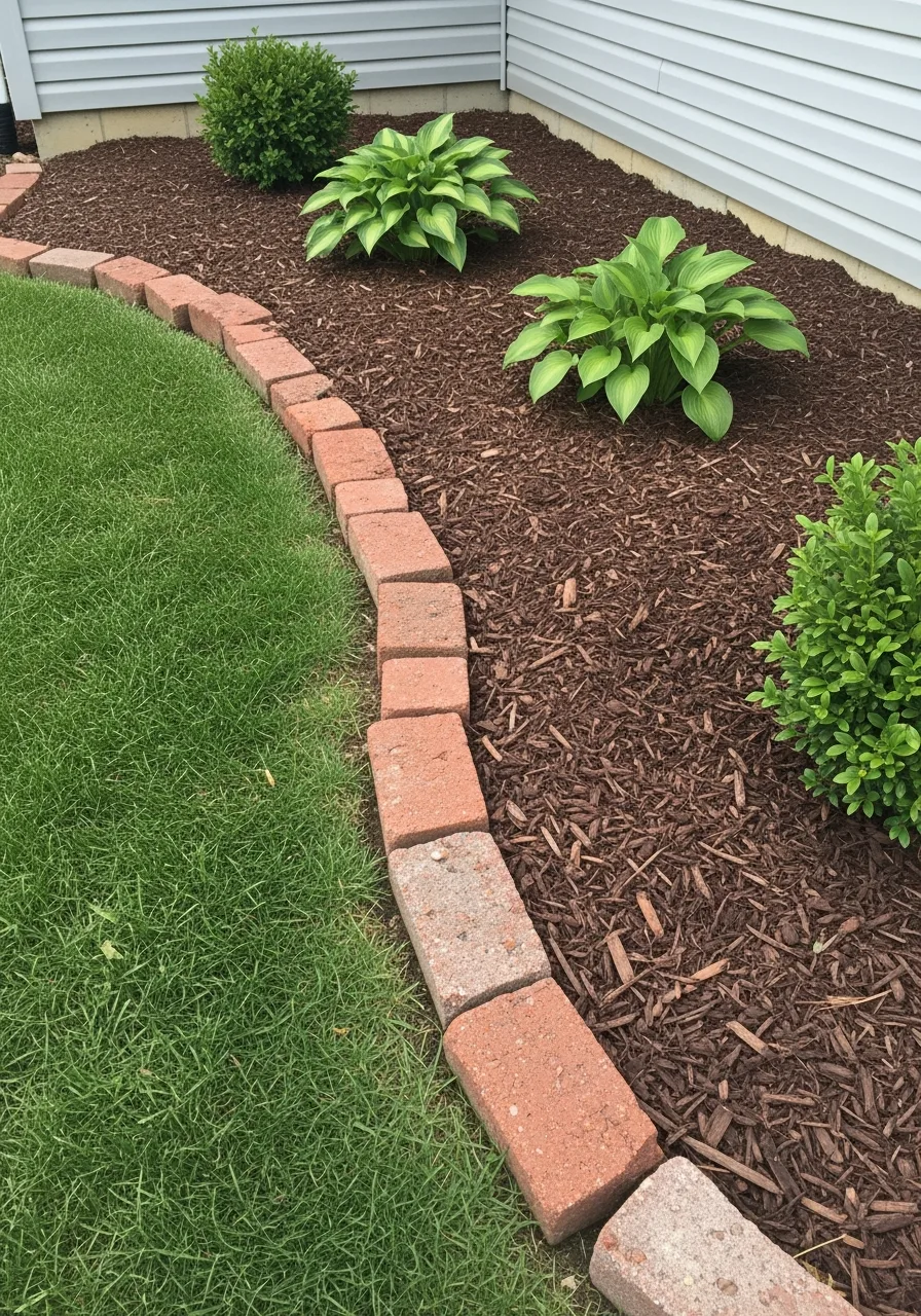 26. Mulch Edging with Bricks