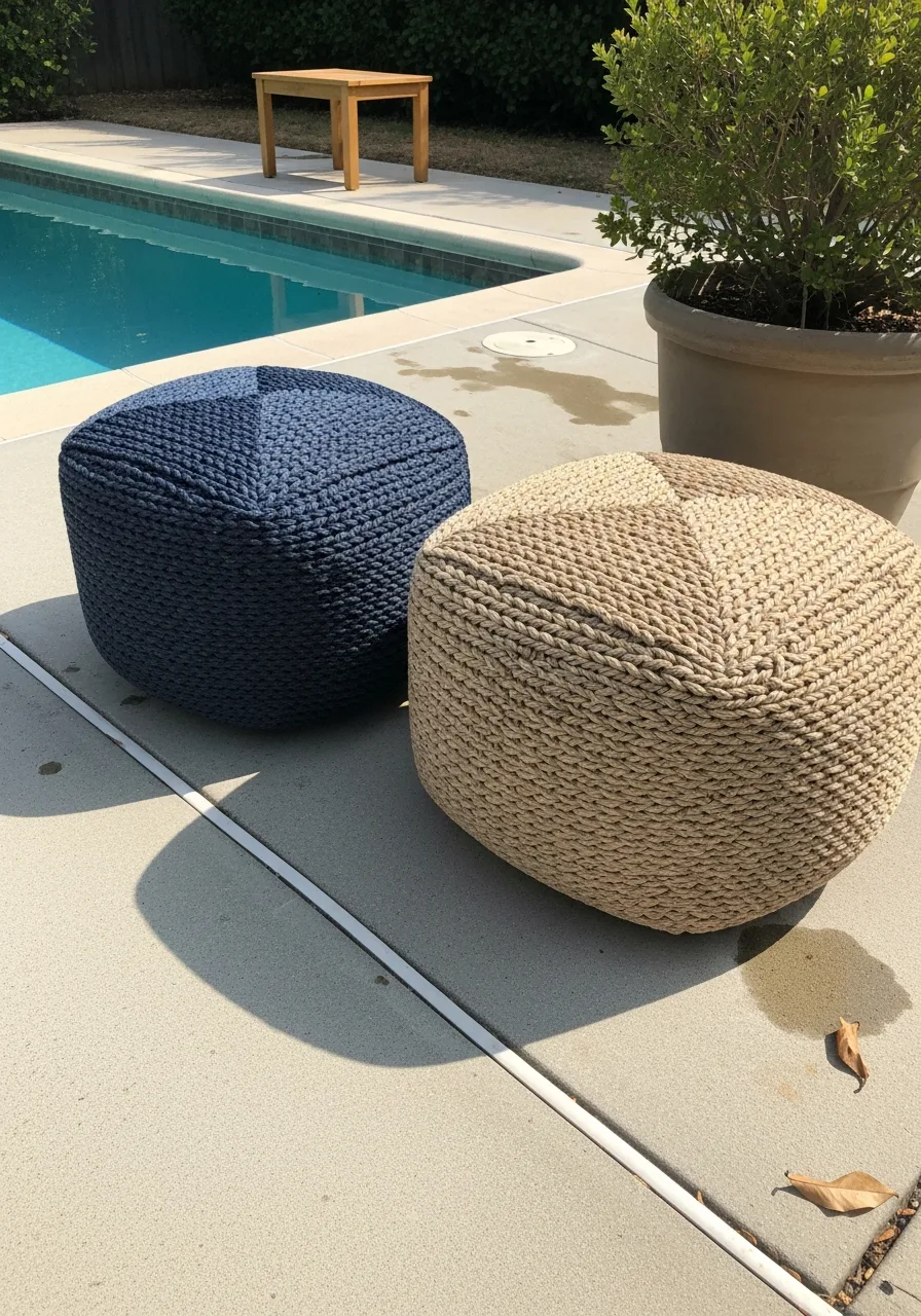 29. Outdoor Poufs