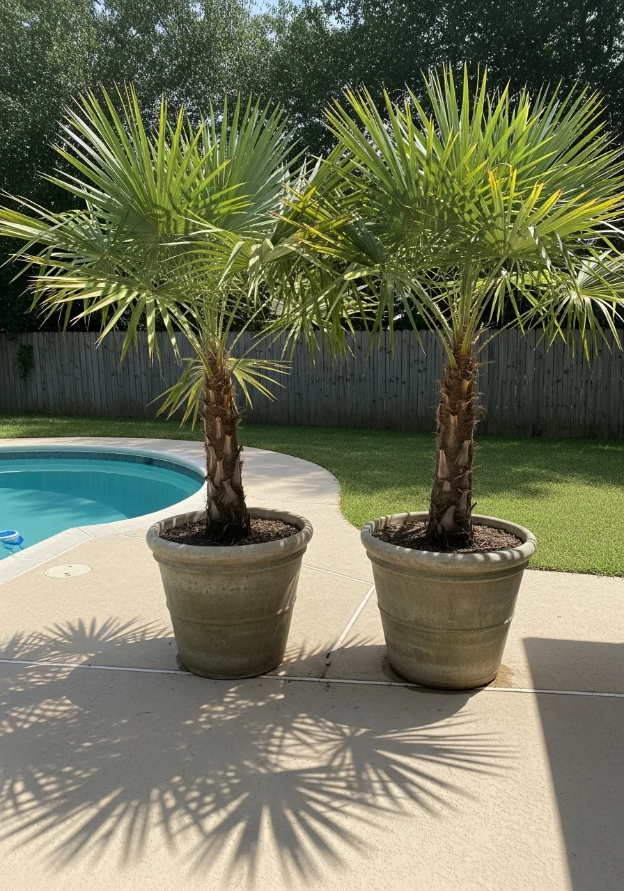 4. Oversized Potted Palms