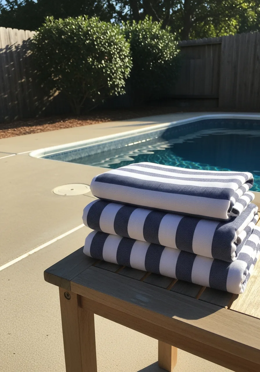 6. Coordinated Striped Towels