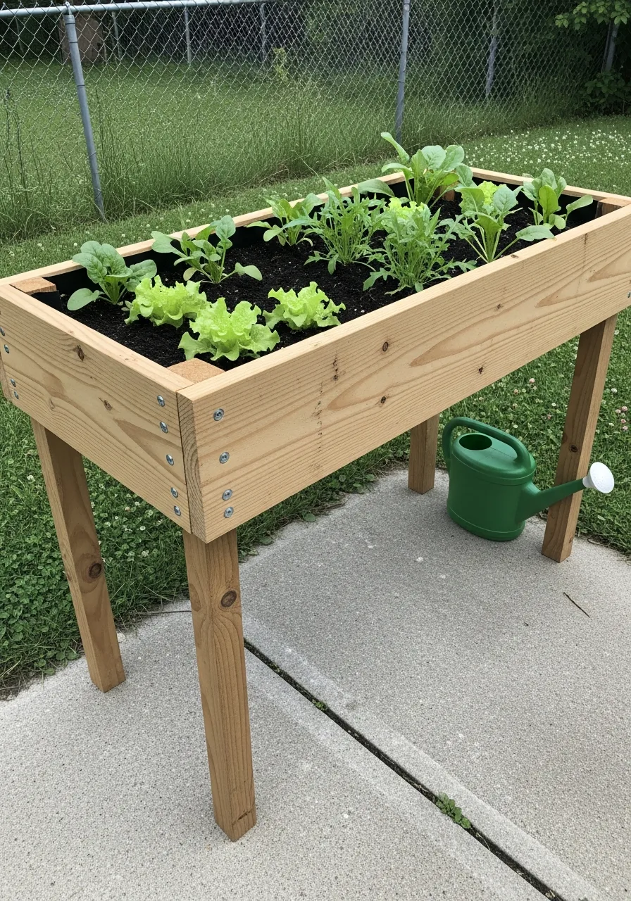 34. DIY Lettuce Table