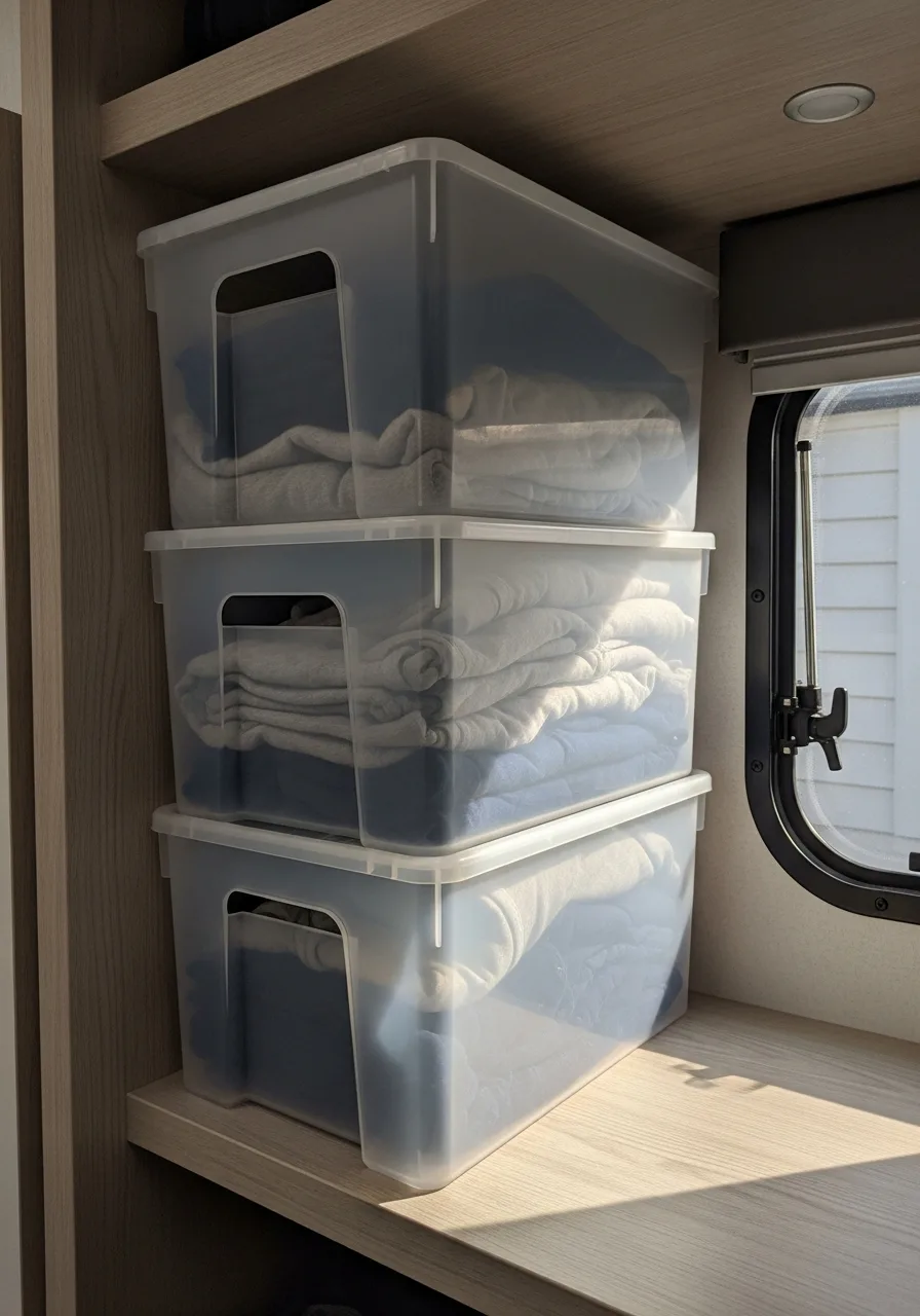 10. Stackable Plastic Bins