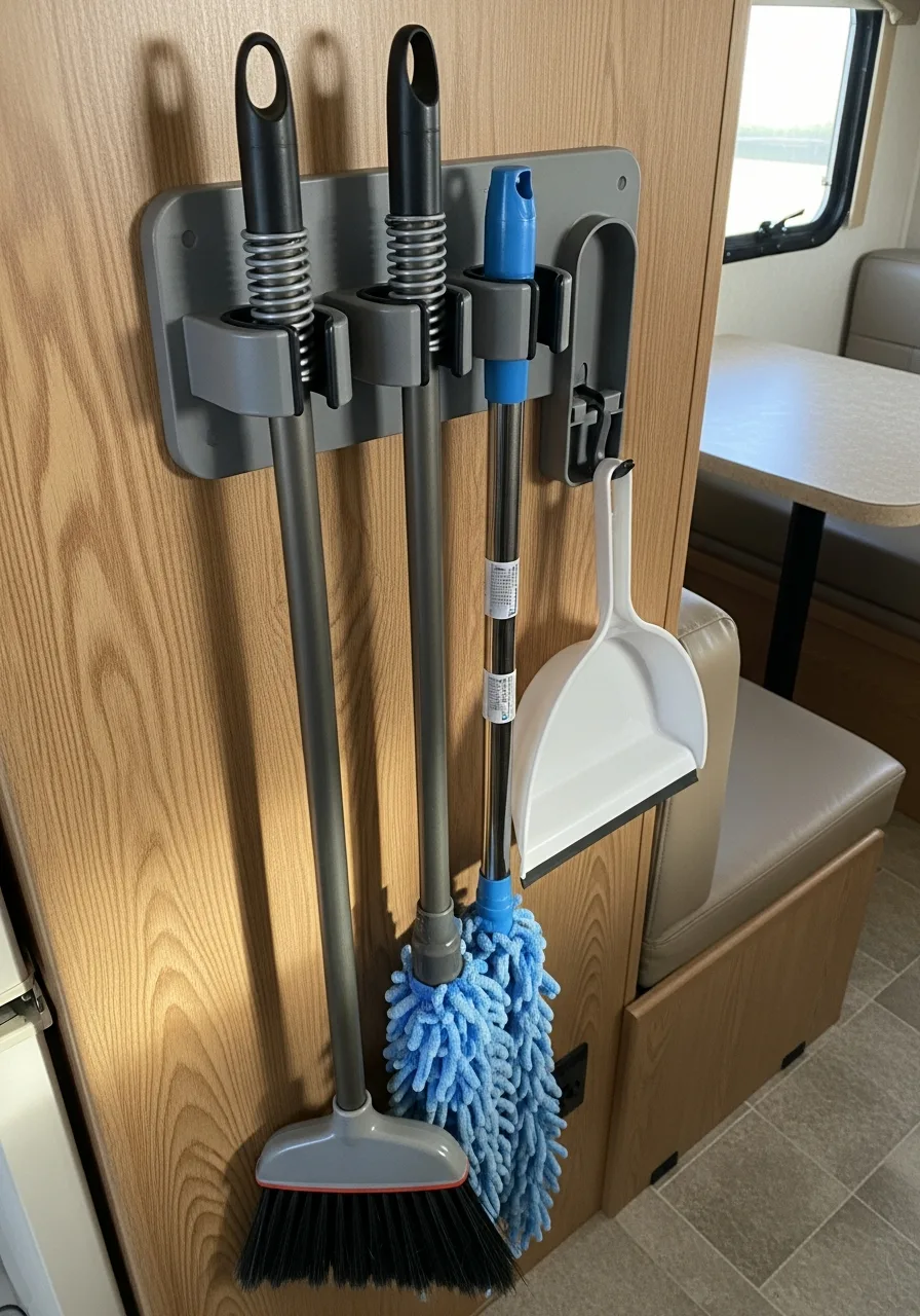 28. Wall-Mounted Broom Holder