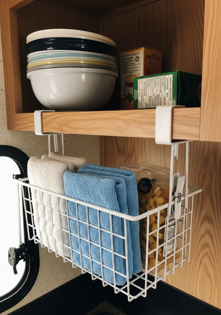 7. Under-Shelf Wire Baskets