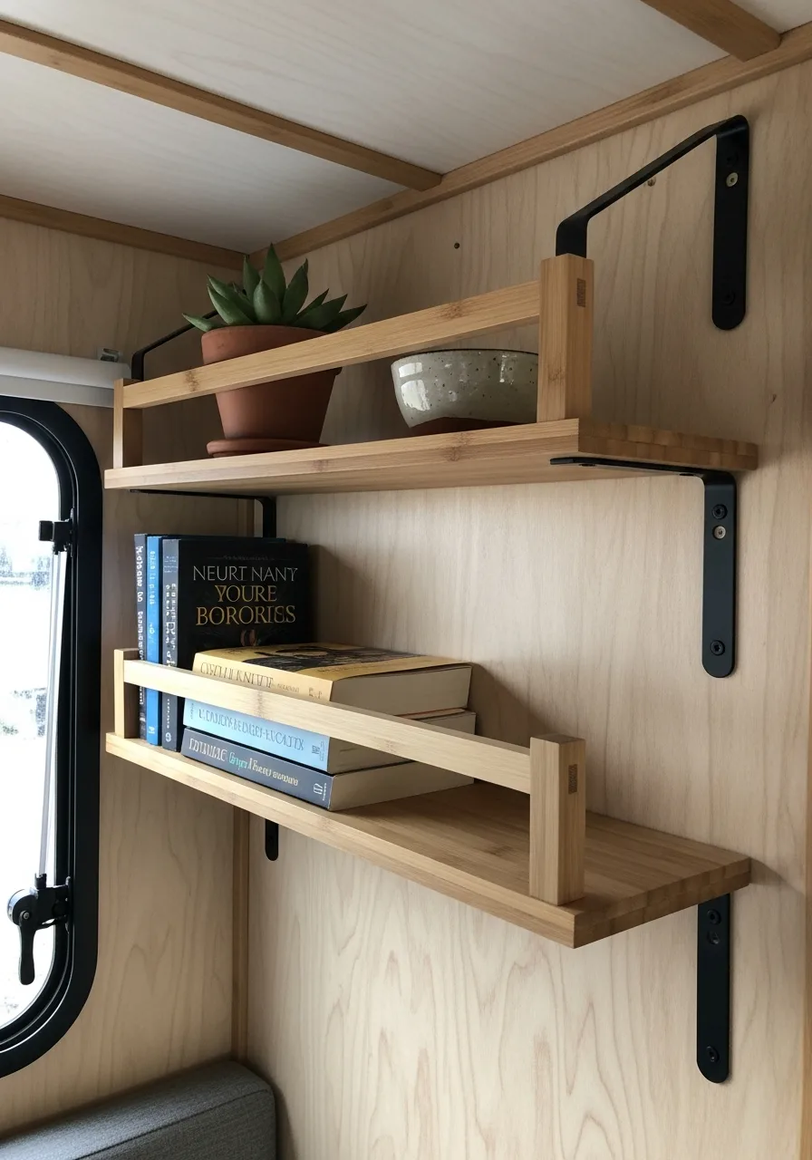 13. Floating Bamboo Shelves