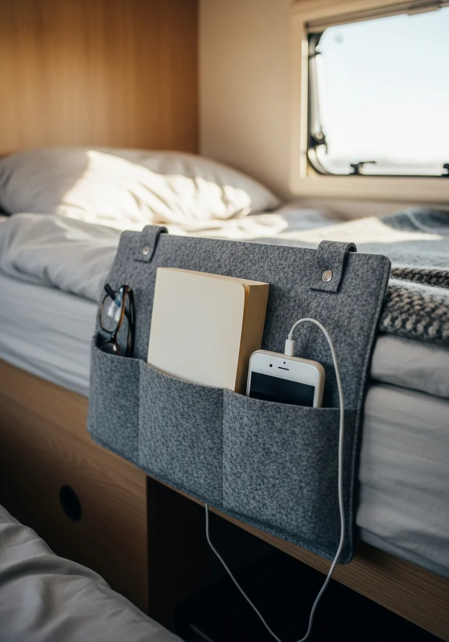 17. Bedside Caddy Pockets