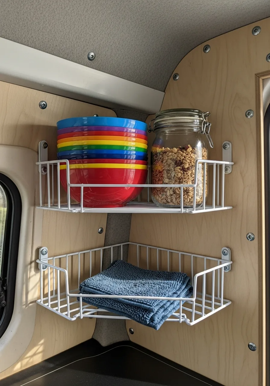 21. Corner Wire Shelves