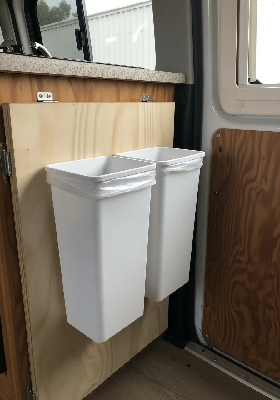 44. Mounted Trash Cans