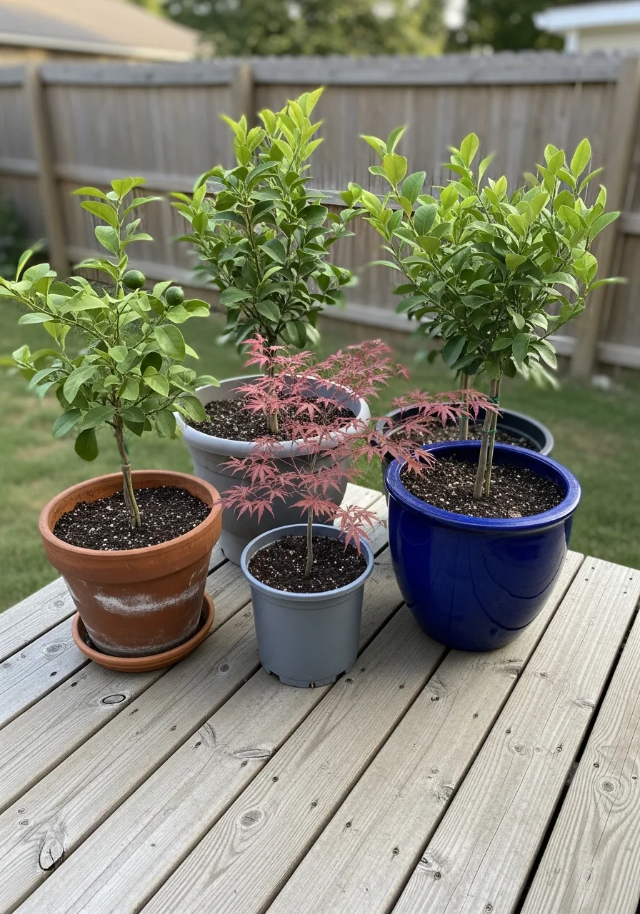 23. Potted Dwarf Trees