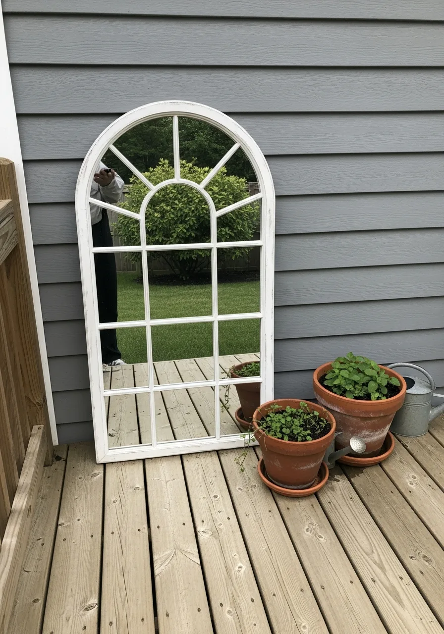 32. Outdoor Mirror Decor